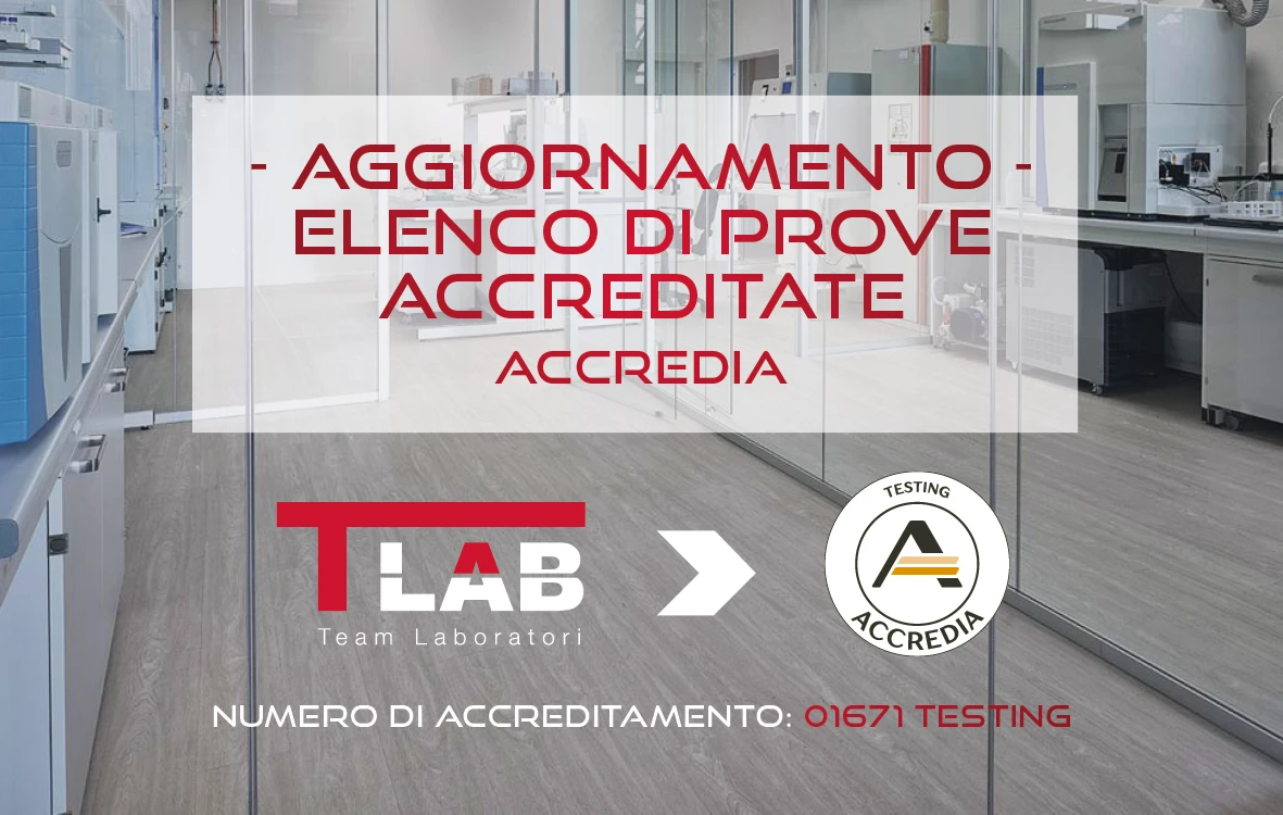TLAB aggiorna il proprio elenco di prove accreditate Accredia